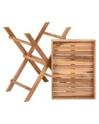 Ronda tafel met teakhouten blad - 29x39x49,5 cm