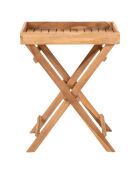 Ronda tafel met teakhouten blad - 29x39x49,5 cm