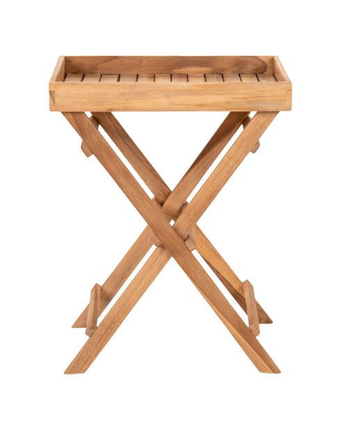 Ronda tafel met teakhouten blad - 29x39x49,5 cm