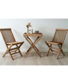 Ronda tafel met teakhouten blad - 29x39x49,5 cm