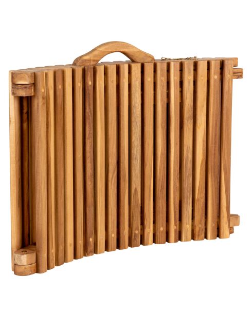 Chaise longue en teck Arrieta naturel - 50x160x25 cm