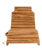 Chaise longue en teck Arrieta naturel - 50x160x25 cm