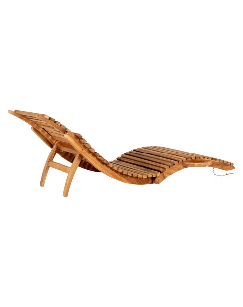 Chaise longue en teck Arrieta naturel - 50x160x25 cm
