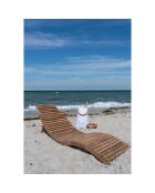 Chaise longue en teck Arrieta naturel - 50x160x25 cm