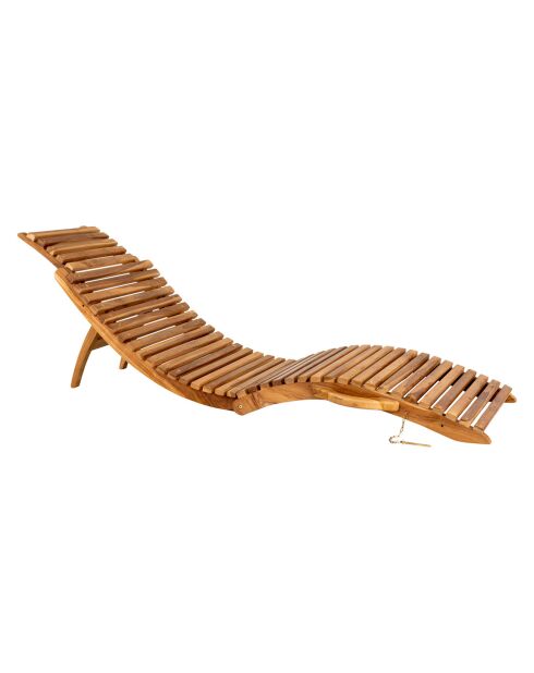 Chaise longue en teck Arrieta naturel - 50x160x25 cm