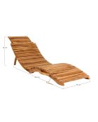 Chaise longue en teck Arrieta naturel - 50x160x25 cm