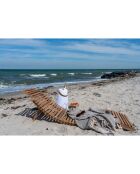 Chaise longue en teck Arrieta naturel - 50x160x25 cm