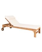 Chaise longue en teck Andorra naturel - 62x200x37 cm