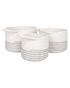 3 cestini Algar in cotone bianco/nero