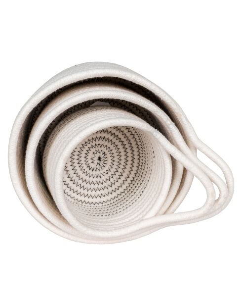 3 cestini Algar in cotone bianco/nero