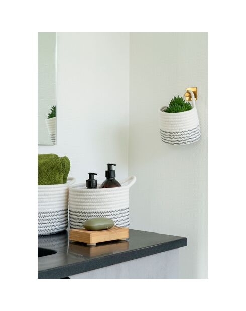 3 cestini Algar in cotone bianco/nero