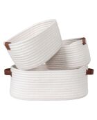 3 cestas blancas de algodón Jarana