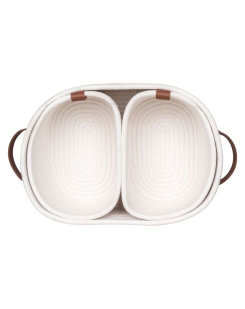 3 cestini bianchi in cotone Jarana