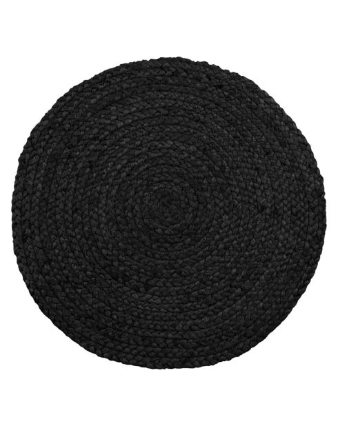 4 Sets de table en jute tressé Bombay gris foncé - D.38 cm