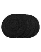 4 dunkelgraue Bombay-Tischsets aus gewebter Jute - D.38 cm