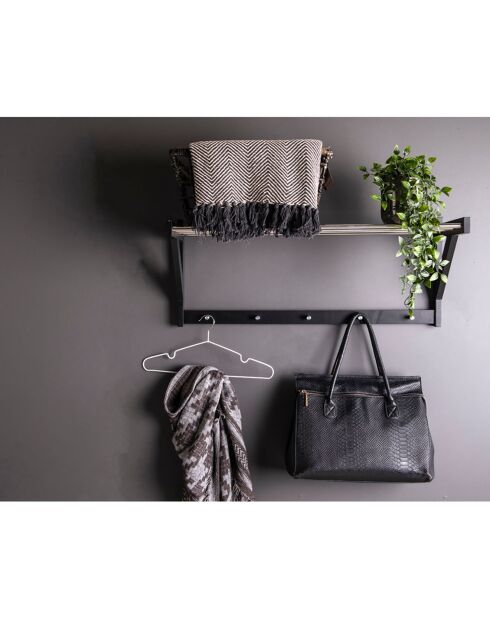 Estantería negra para sombreros Padova - 32x78x34 cm