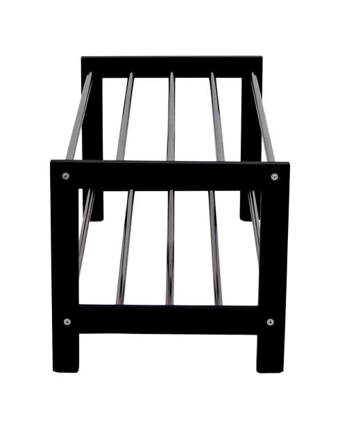 Scarpiera nera a 2 ripiani Padova - 34x78x32 cm