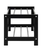 Scarpiera nera a 2 ripiani Padova - 34x78x32 cm