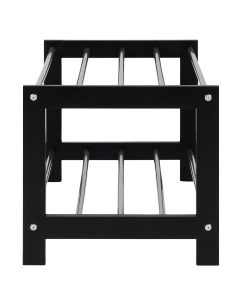 Scarpiera nera a 2 ripiani Padova - 34x78x32 cm