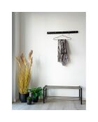 Scarpiera nera a 2 ripiani Padova - 34x78x32 cm