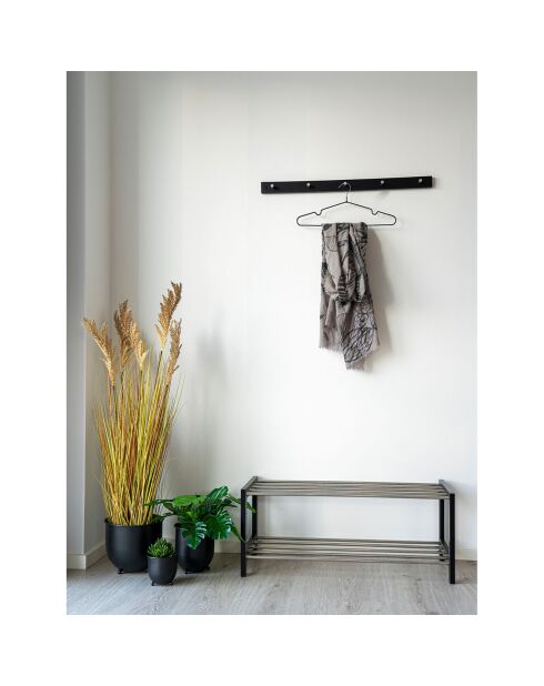 Scarpiera nera a 2 ripiani Padova - 34x78x32 cm