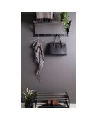 Scarpiera nera a 2 ripiani Padova - 34x78x32 cm