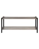 Scarpiera nera a 2 ripiani Padova - 34x78x32 cm