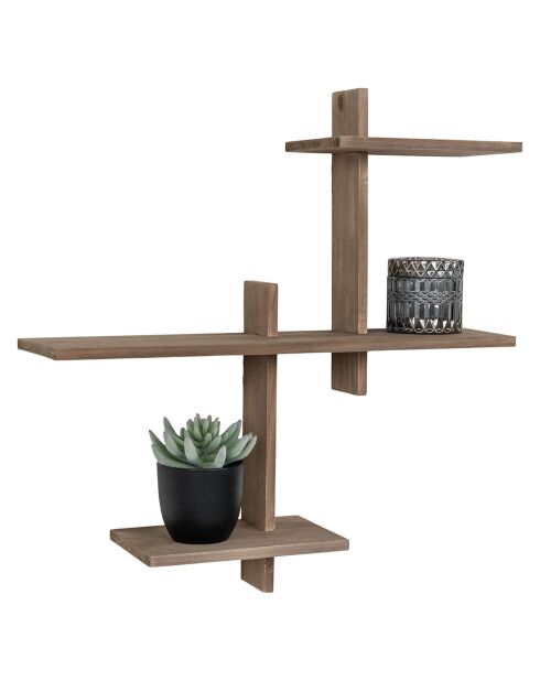 Estante de madera de pino Gavi natural - 60x15x36 cm