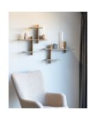 Estante de madera de pino Gavi natural - 60x15x36 cm