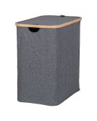 Portabiancheria in bambù Noto grigio scuro - 54x33x54 cm