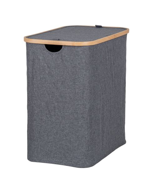 Cesto de ropa Noto de bambú gris oscuro - 54x33x54 cm