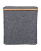 Portabiancheria in bambù Noto grigio scuro - 54x33x54 cm