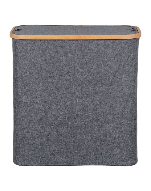 Cesto de ropa Noto de bambú gris oscuro - 54x33x54 cm