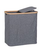 Portabiancheria in bambù Noto grigio scuro - 54x33x54 cm