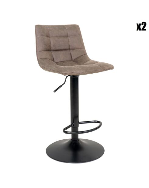 2 bruine microvezel barstoelen Middelfart - 43x43x88-108 cm