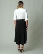 Robe courte Vero  écru/noir