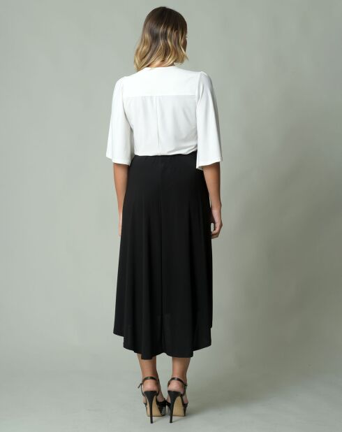 Robe courte Vero  écru/noir