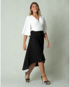 Robe courte Vero  écru/noir