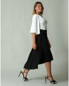 Robe courte Vero  écru/noir