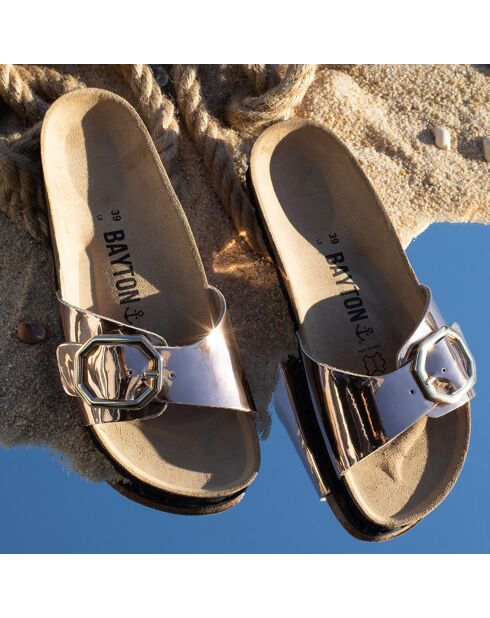 Mules Zephyr rose doré