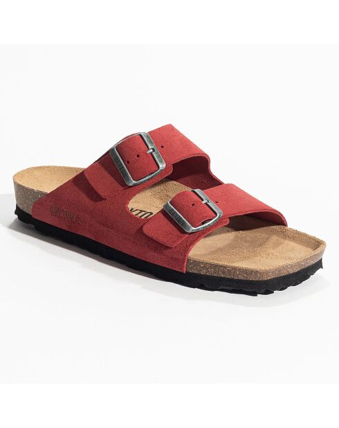 Mules en Cuir Atlas rouges