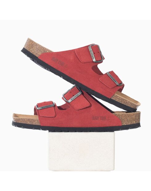 Mules en Cuir Atlas rouges
