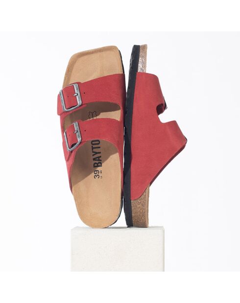 Mules en Cuir Atlas rouges
