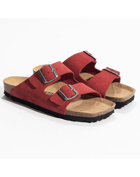 Mules en Cuir Atlas rouges