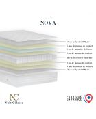 Matelas ressorts ensachés & Mémoire de forme Nova blanc - 180x200 cm