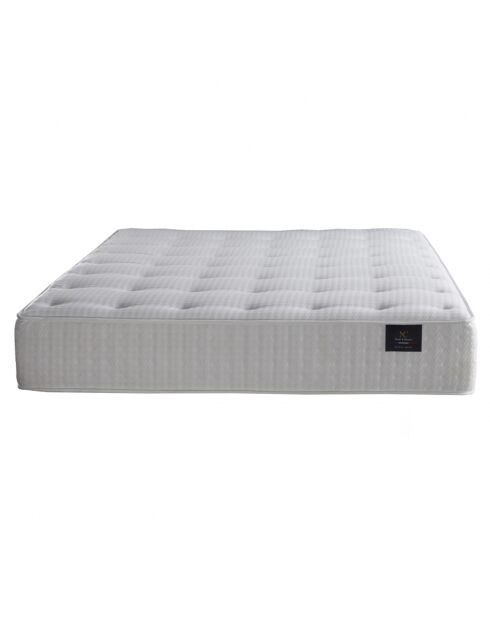 Matelas ressorts ensachés & Accueil latex Séléné blanc - 160x200 cm