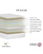 Pulsar matras met pocketvering en traagschuim wit - 140x190 cm