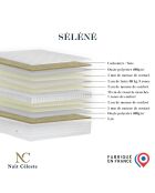 Matelas ressorts ensachés & Accueil latex Séléné blanc - 180x200 cm