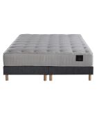 Ensemble 2 Sommiers + Matelas Séléné ressorts ensachés Accueil latex gris souris - 160x200 cm