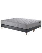 Ensemble 2 Sommiers + Matelas Séléné ressorts ensachés Accueil latex gris souris - 160x200 cm